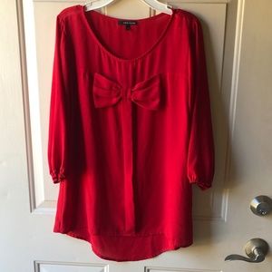 Women's LOVE HAIGHT Semi Sheer Top/Blouse Size M Red color.